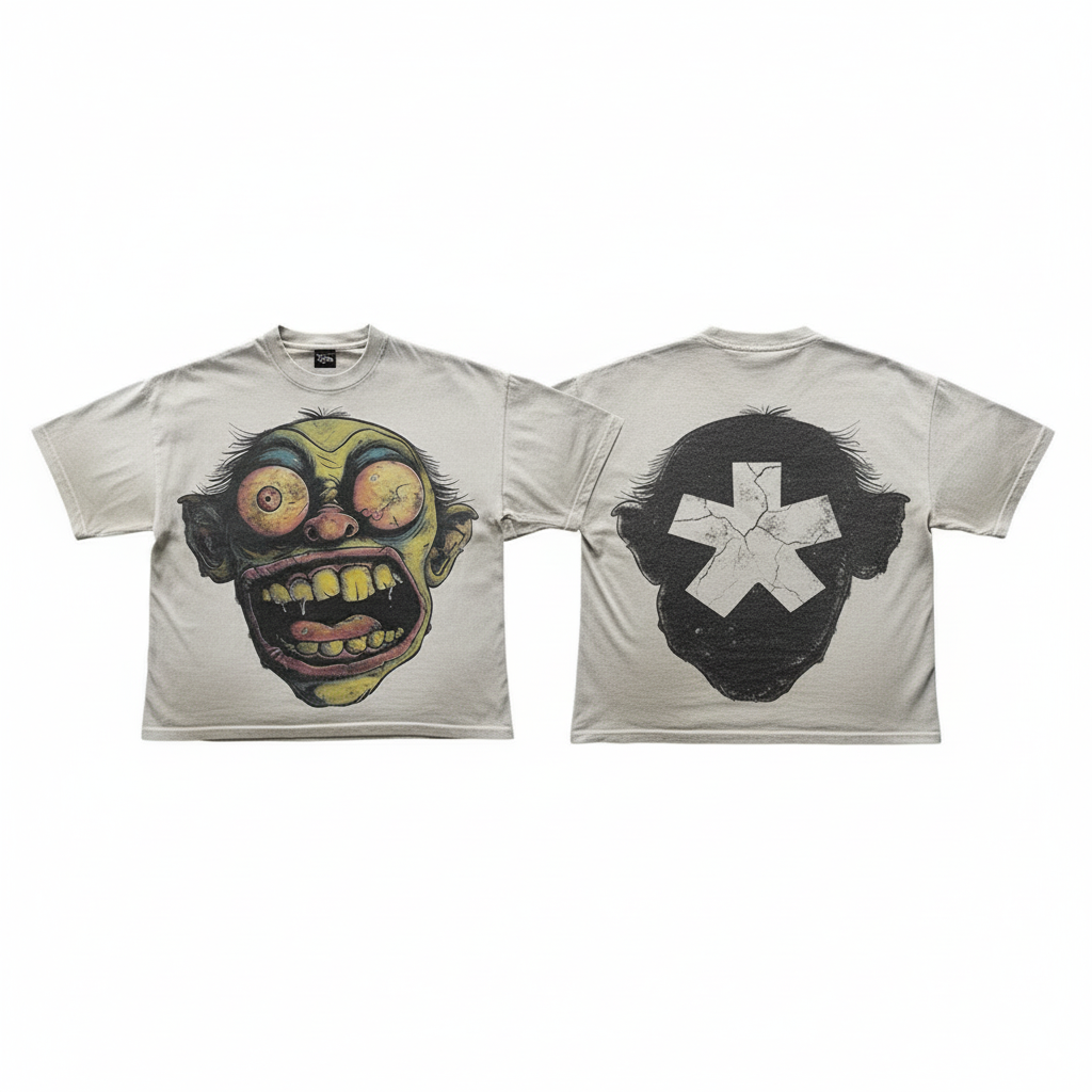 "Y2K Graphic Hysterical Goblin Printed Tshirt– Unisex Y2K Graphic Tee | Kids & Adult Sizes | 100% Cotton | Harajuku Streetwear